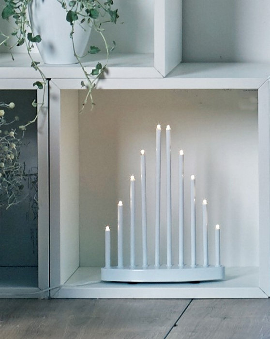 Ljusstake 10 LED Vit Konstsmide